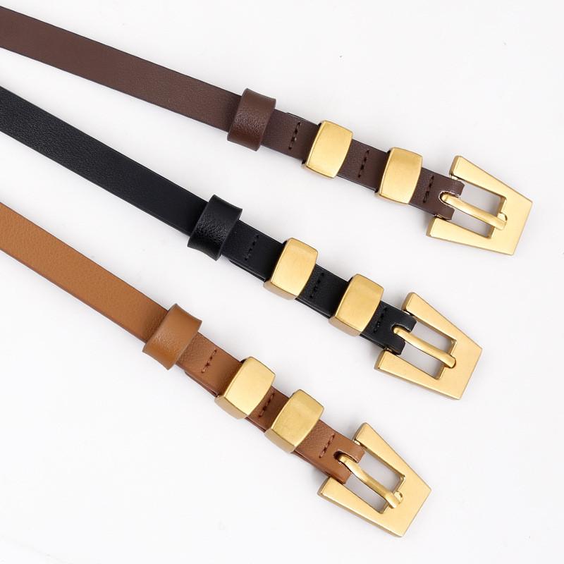 Classic Leather Belt For Men With Pin Buckle Fashion Dress Waist Accessory