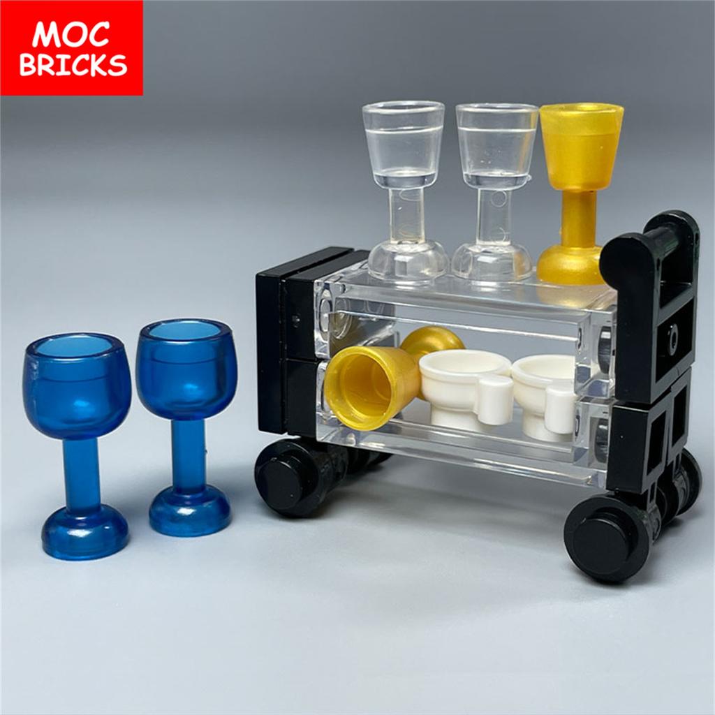 Non-Toxic Moc Bricks Diy City Figures Parts Wine Drink Bottle Cup Building Block Mini Printed Bricks 95228 Supermarket Friends Toys