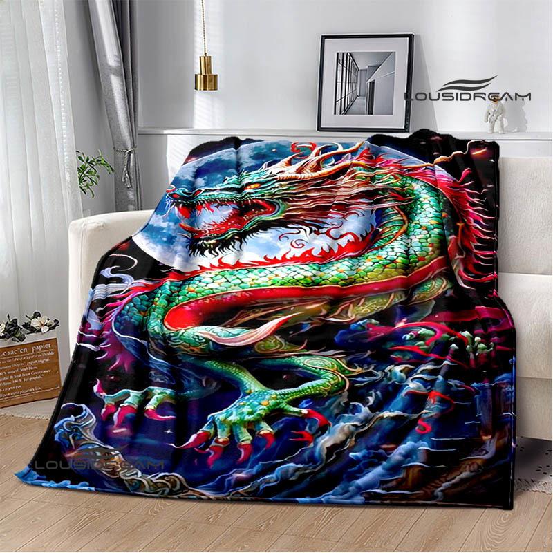 3D Retro dragon Printed blanket Flannel Warm blankets Soft and comfortable blanket bed linings cubre cama Birthday Gift