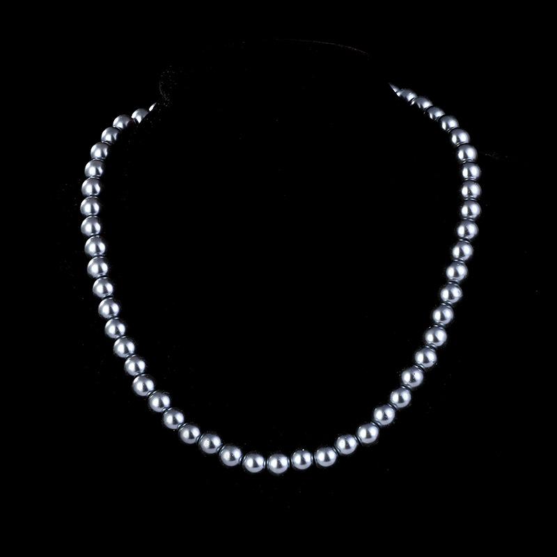 8Mm multi-color glass imitation pearl necklace jewelry women's collarbone chain simple short pearl necklace