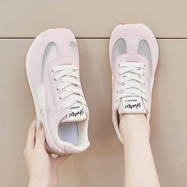 Letní studentské sportovní prodyšné ležérní boty se silnou podrážkou pro větší výšku