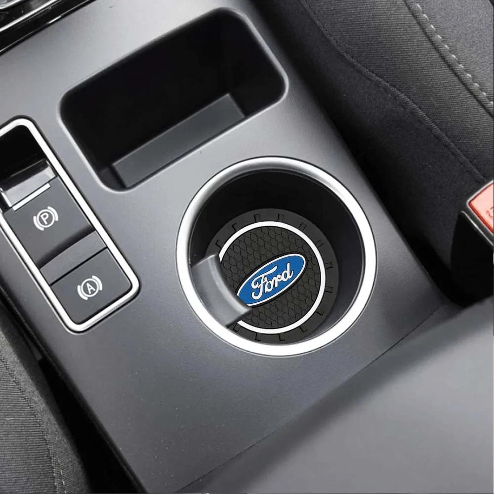 Autocollant de Voiture 2026 Ford 2 pièces Porte-Gobelet d'Eau pour Voiture Tapis Antidérapant pour Téléphone Lunettes Tapis Antidérapant pour Ford Ranger ST Kuga MAX Mon