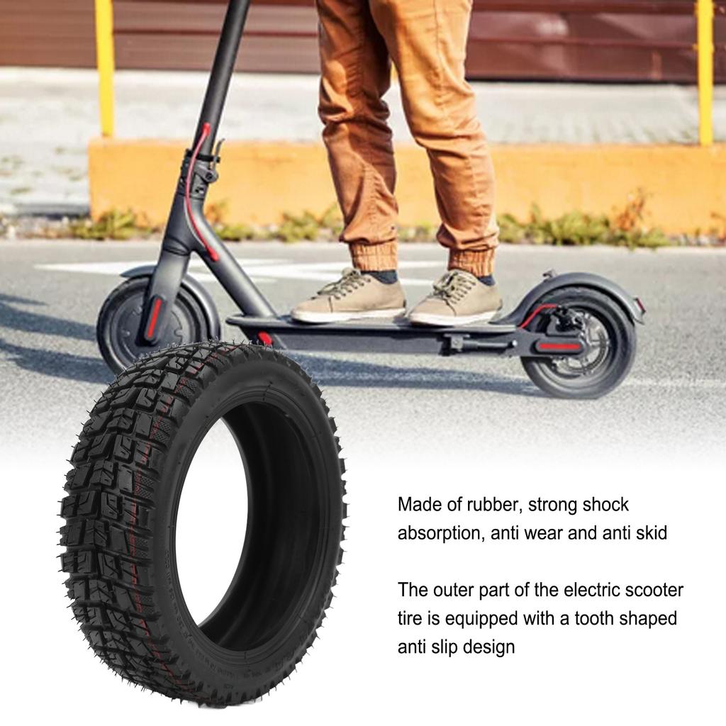 10 Inch Electric Scooter Tire 10x2.75‑6.5 Tubeless Tire Explosion Proof Anti Skid Strong Shock Absorption for Safe Riding