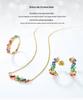 Summer Sale: Luxury S925 Silver Plated 10K Gold Rainbow Zircon Ring – Simple European & American Style for Index Finger.