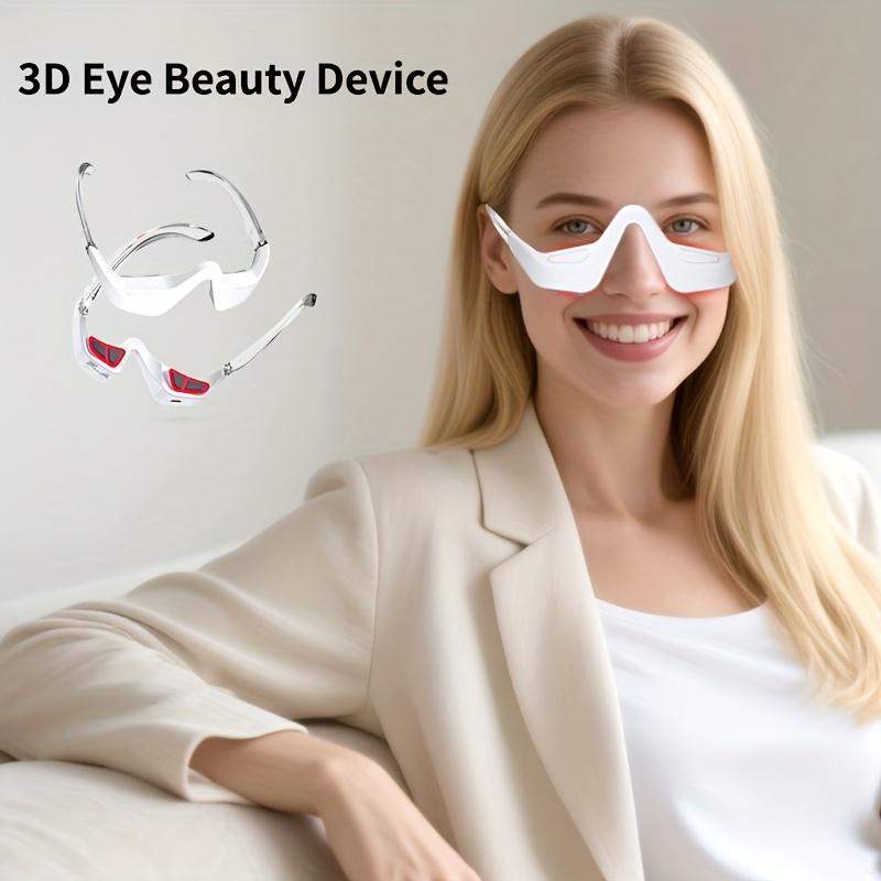 3D Eye Massager - USB Rechargeable, LED Eye Care Device for Dark Circles, 3 Massage Modes / 3 Adjustable Intensities, Mother's Day, Halloween
