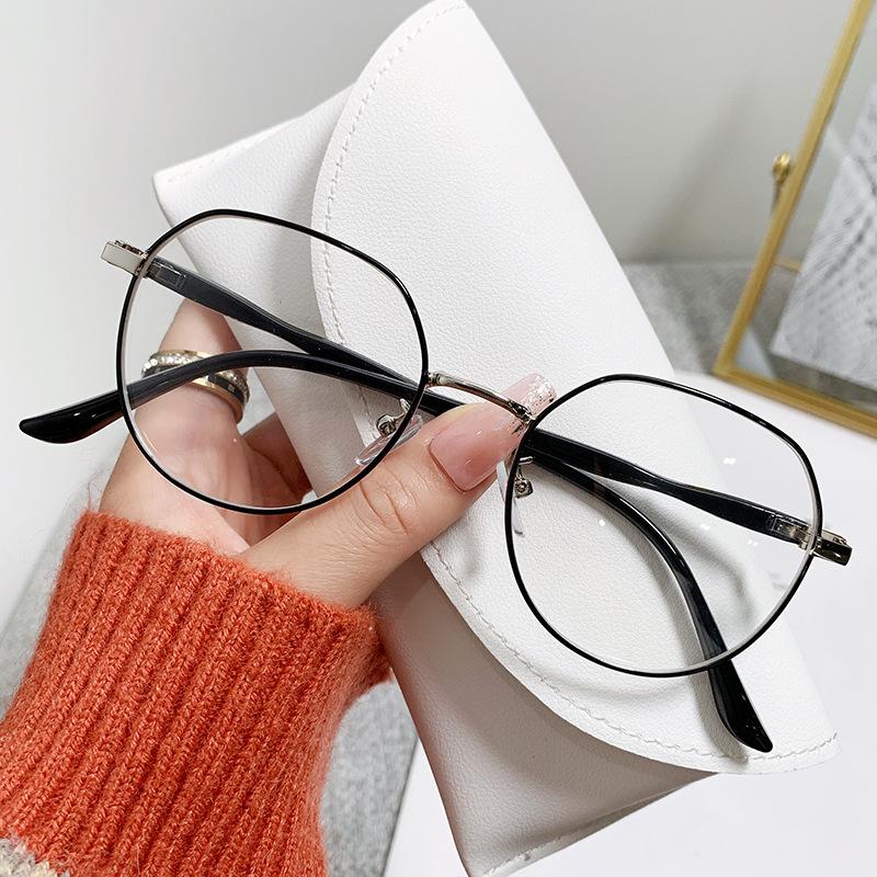 Ultralight Metal Square Finished Myopia Anti Blue Light Computer Glasses Women Polygon Elegant Small Frame Graduation Eyewear -2