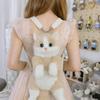 Cute Cat Backpack for Girls, Kawaii Plush Bag, Soft Animal Crossbody Bag for School, Travel & Daily Outfit