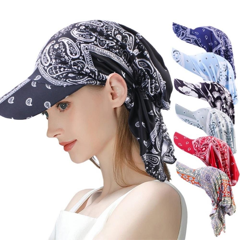 Paisley Print Hijab Caps Adjustable Amoeba Turban Headscarf Hat New Baseball Cap  Outdoor Sunshade