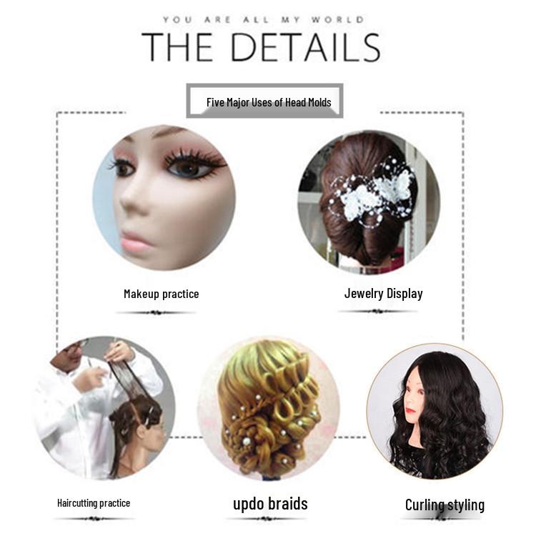 Real Hair Doll Head: Practice Updo, Braiding, Perm, Curl & Styling for Hairdressing Apprentices