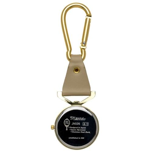 Fieldwork Women's Analog Pocket Watch with Carabiner, Lebio Beige, JN026-3