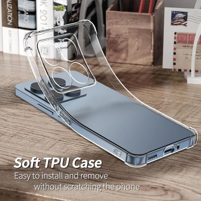 Case for Xiaomi 14T - Transparent Shockproof Silicone Protection + 2 Tempered Glasses