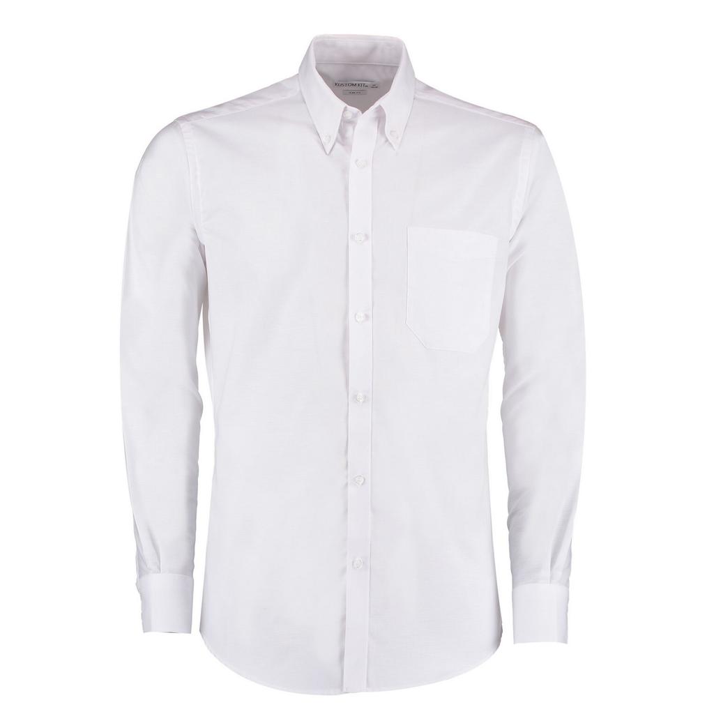 Kustom Kit Mens Oxford Slim Long-Sleeved Work Shirt