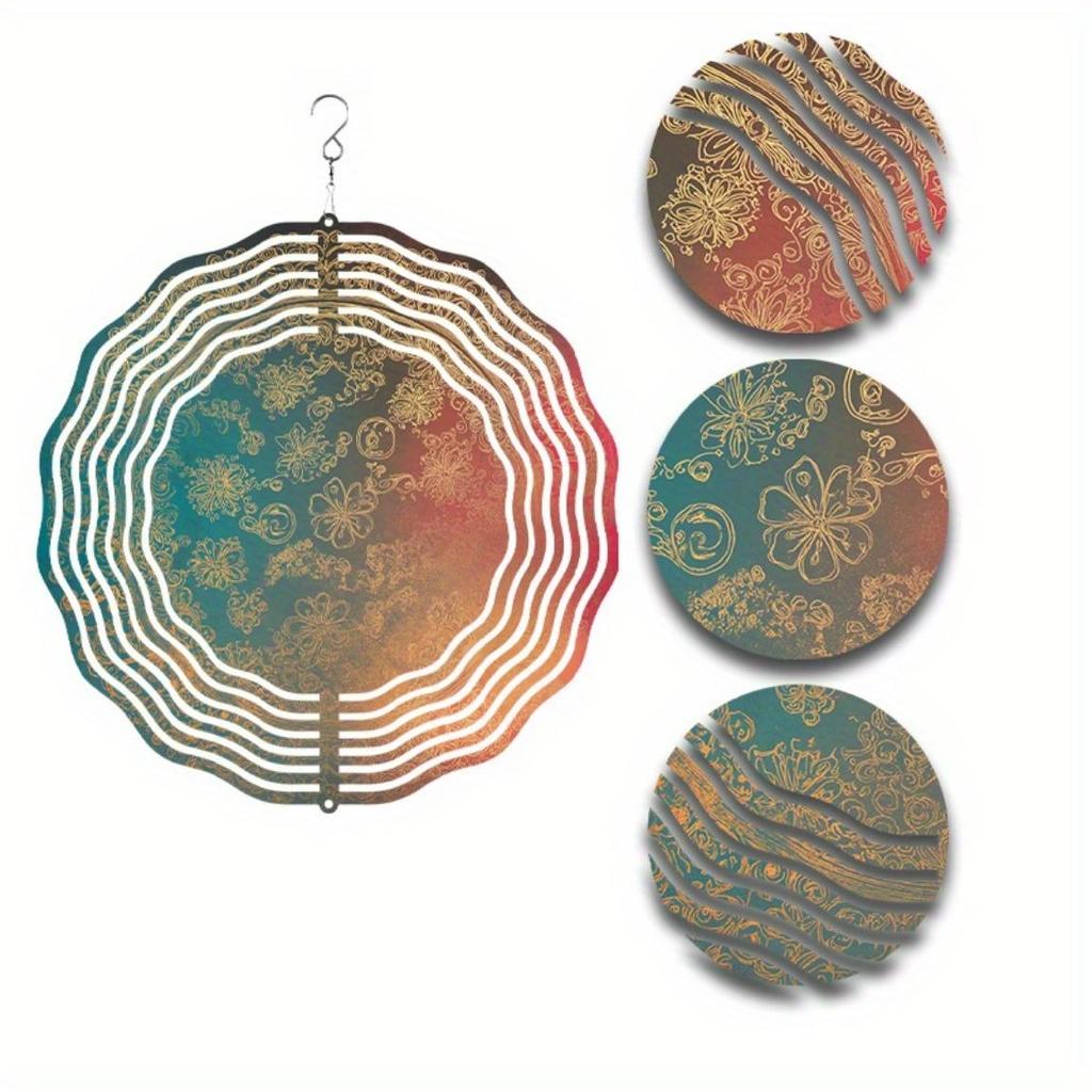 360 Degree Rotating Metal Wind Spinner for Outdoor Garden Decor with Intricate Floral Design and Vibrant Colors Perfect Gift for All Seasons
