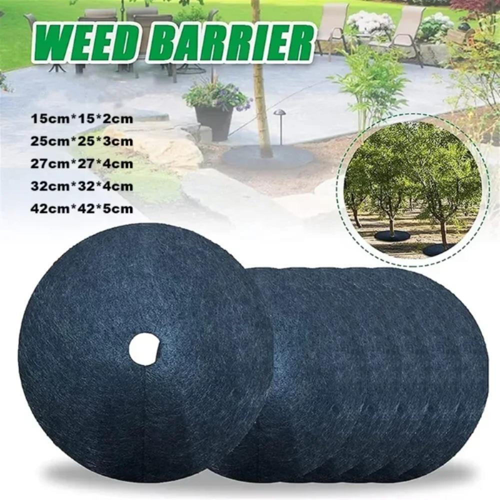 Non-Woven Tree Mulch Ring Weeding Barrier, Protector Mat, Plant Cover, Anti Grass, Gardening Fabric Weed Control, 15cm-52cm