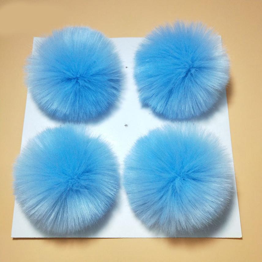 1PC Faux Fur Pompom Hat Ball Hairball DIY Handmade Pom Poms for Handcraft Colorful False Pompon With Rubber Band Hat Accessories