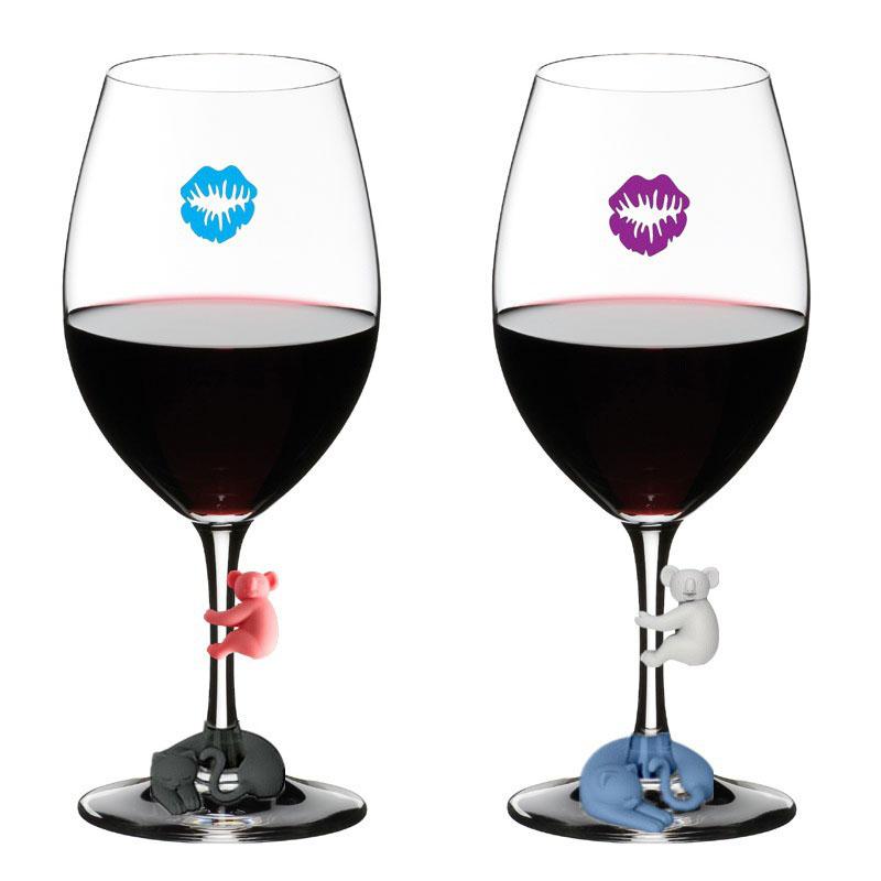 Koala Shape Silicone Label Wine Glass Recognizer Drinking Glass Identification Labels Tag Signs For Party Barware Accessories