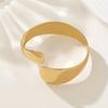 Water Drop Shape Open Cuff Bracelet - Polished Punk Metal Jewelry for Daily Wear