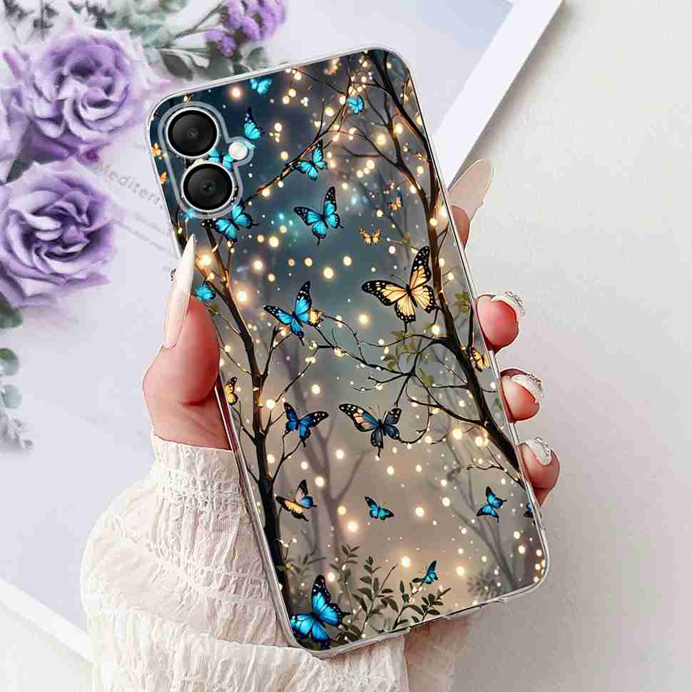 For Samsung A06 4G Case SM-A065F Colorful Flowers Soft Silicone Back Cover Phone Cases For Samsung Galaxy A06 A05 Bumper