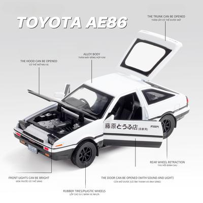 1:32 Toyota AE86 Sports Car Alloy Model Miniature Car Toy Diecast Metal Sound Light Vehicles for Child Birthday Gift