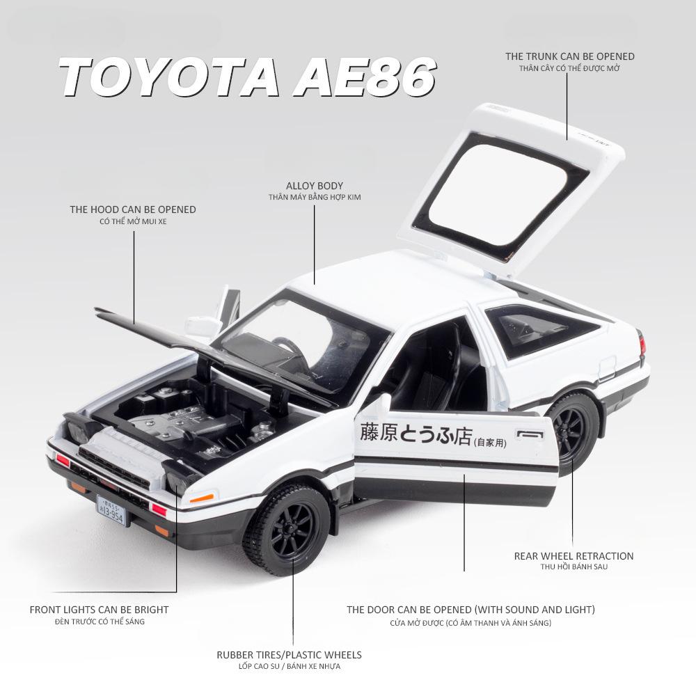1:32 Toyota AE86 Sports Car Alloy Model Miniature Car Toy Diecast Metal Sound Light Vehicles for Child Birthday Gift