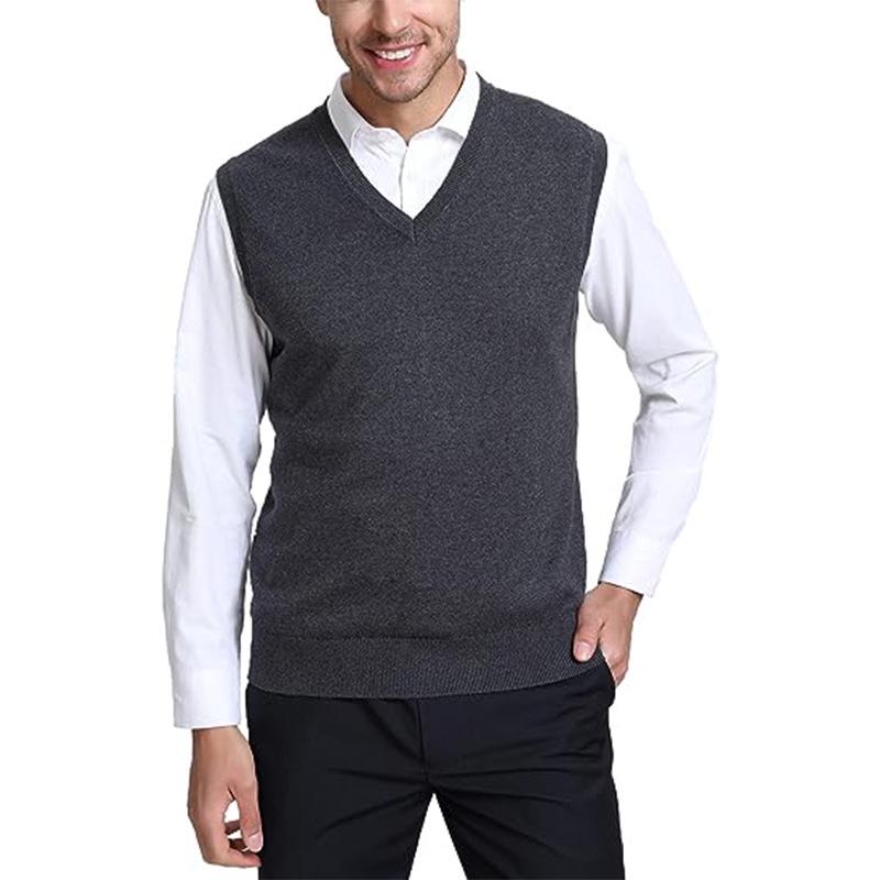 Men's Versatile Wool Blend Knit Vest - All-Season Bestseller