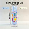1PC Heart Pencil Fruit Layout 750ml Color Plastic Sports Water Bottle Leakproof Flip Straw Lid For Sports Office Home Use