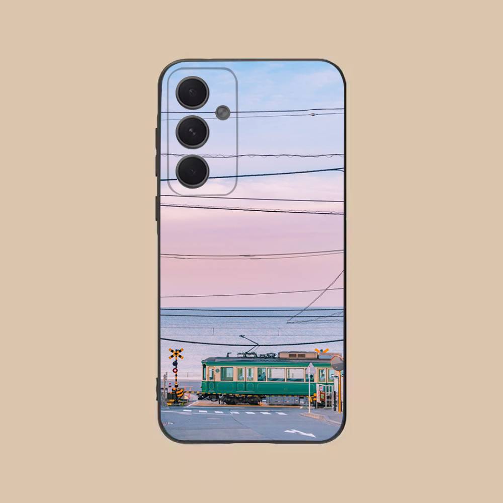 Seaside Station  Phone Case For Samsung S25,24,21,22,23,20,S30,Ultra,Plus,Fe,Lite,Note,5G Black Cover