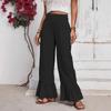 New Solid Color Bell-bottom Trousers High Waist Waist Loose Casual Pants for Women