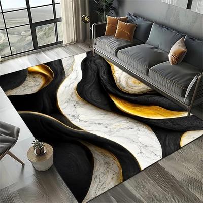 Modern Style FashionGolden Carpet Living Room Bedroom Luxury Decoration Large Rugs Sofa Area Coffee Tables Non-slip Soft Mat INS