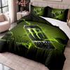 Monster Energy 3-teiliges Bettwäsche-Set Bettbezug mit zwei Kissenbezügen für Schlafzimmer Heimdekoration