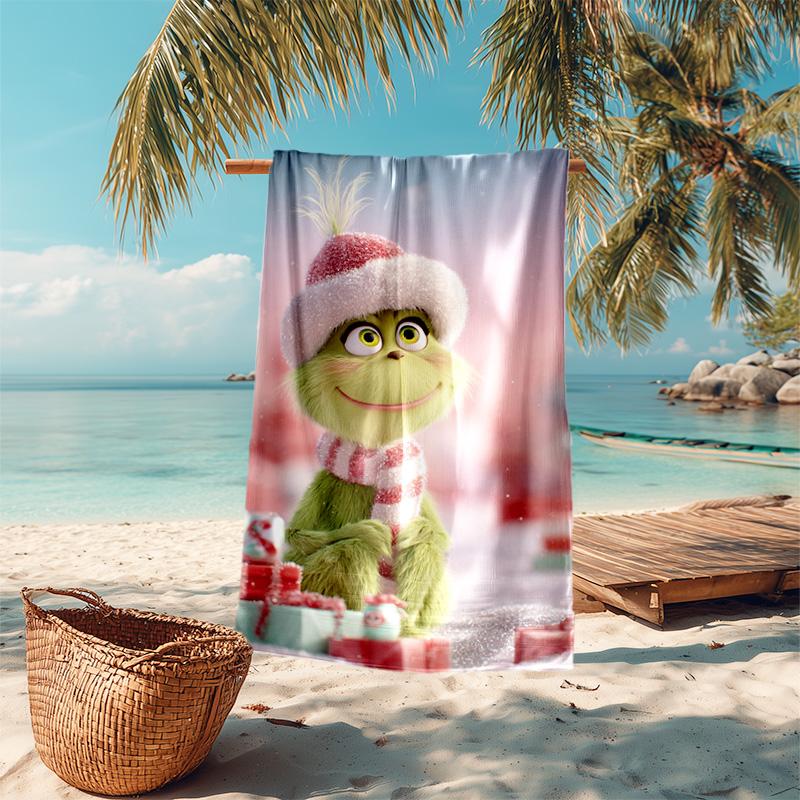 Christmas Gift Oscar Comedy Movie How the Grinch Stole Christmas soft beach towel outdoor camping vacation swinging beach scarf decorative blanket B2