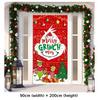 Grinched 90X200Cm Christmas Door Decoration Green Monster Merry Xmas Backdrop Christmas Door Cover New Year Party Supplies
