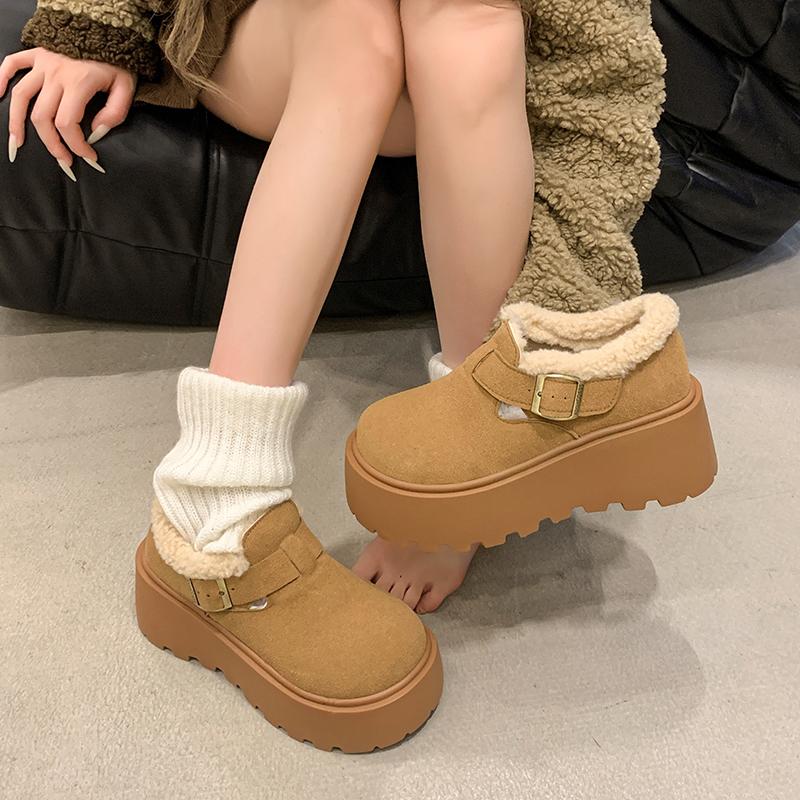 2025 Flats Platform Women Fur Snow Boots Warm Cotton Shoes 2025 Winter Trend Boots Casual Sneaker Sport Walking