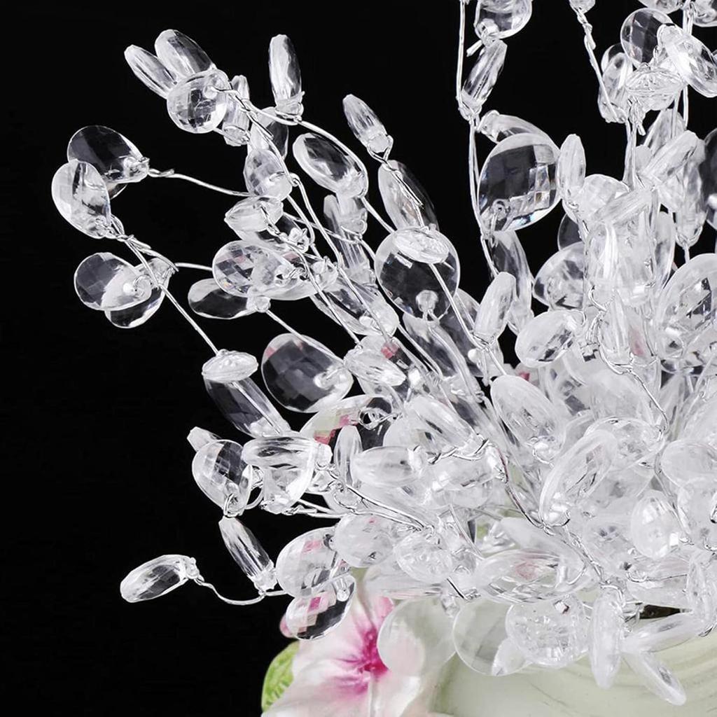 10/50pcs Artificial Plants Crystal Acrylic Water Droplet Wedding Bridal Bouquet Wreath Hairpin Diy Gift Festival Decor Accessory