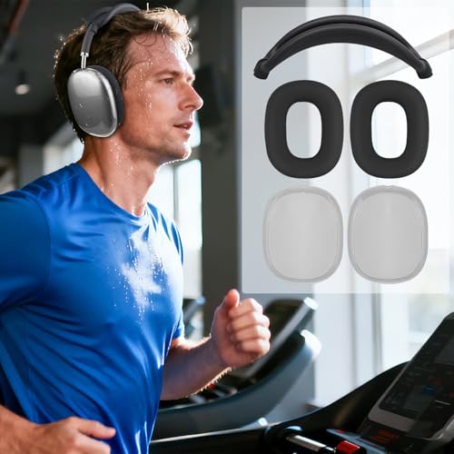 SOULWIT Protective Accessories for AirPods Max: TPU Cover + Headband Cover + Earpad Case, Multi-Functional Protection Kit, Scratch-Resistant, Sweat-Re