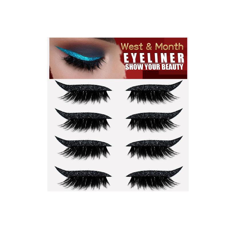 4Pair Eyeshadow Eyeliner Stickers False Eyelashes Waterproof Eyelash Liner Patches  Cat Eye Natural Look Eye Makeup