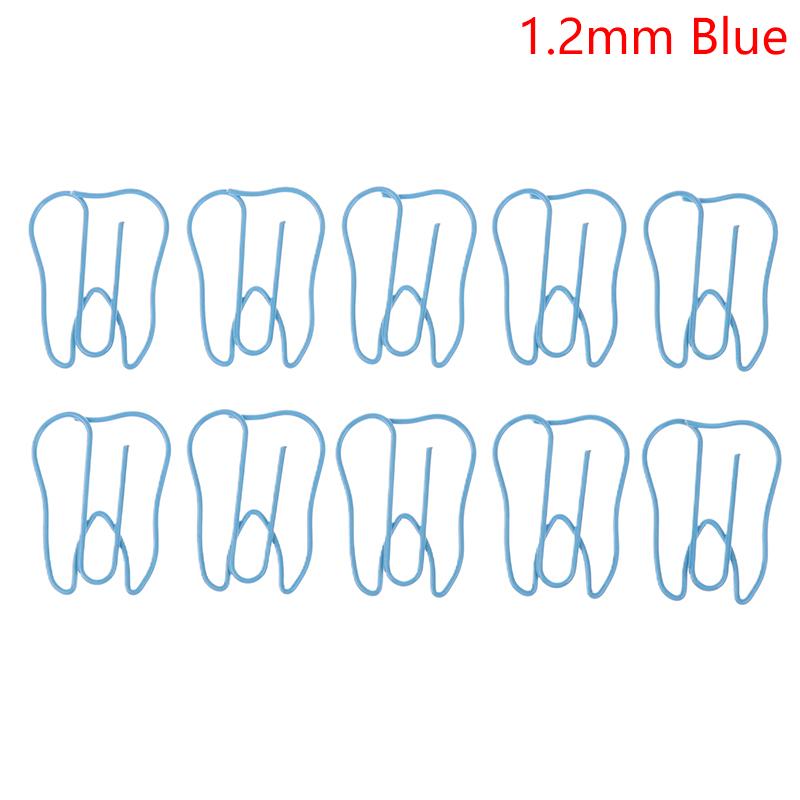 20Pcs Tooth Shape Metal Paper Clips Cute Colorful Paperclip Bookmark Note Memo Ticket Clip Dentist Gift Clinic Office Stationery