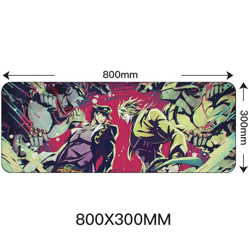 80x30cm Mousepad mare pentru jocuri cu margine de blocare Anime computer mouse pad din cauciuc pentru JOJO Bizarre Adventure 31,49 "x11,81"