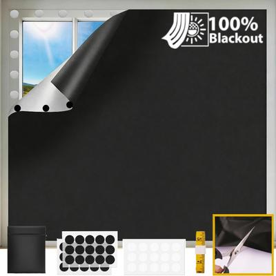 Portable Blackout Blinds 2/3/4M 100% Blackout Easy To Stick On No Drill Blinds To Stick On No Drill Temporary Blackout Curtains
