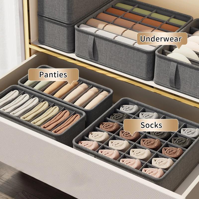 20/6/7 Fächer Kationisches PP Socken BH Hosen Einfachheit Organizer Für Schränke Und Schubladen Zuhause Sortierboxen Aufbewahrungs-Organizer-Box