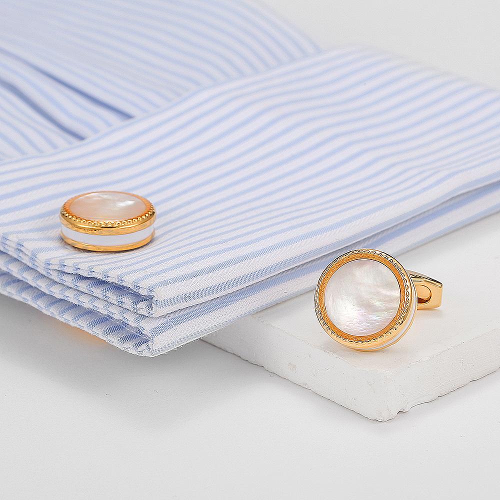 Neue französische Hemd Manschettenknöpfe, Hemdmanschettenknöpfe, Muschel-Manschettenknöpfe, Herren Business Schmuck Manschettenknopf 639