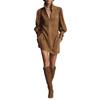 Women's Color Deer Skin Velvet French Zipper Long Sleeved Dress
