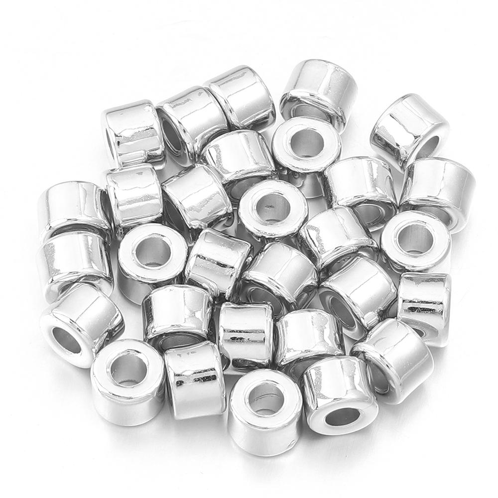 100pcs CCB Spacer Beads Cylindrical Plastic Loose Beads For Jewelry Making DIY Handmade Bracelets Necklace Accessories Wholesale