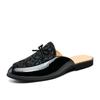 Fashion Man Loafers Slippers Leather Summer Backless Casual Shoes Lightweight Mules Half Shoes For Men Sandals Outdoor Slides