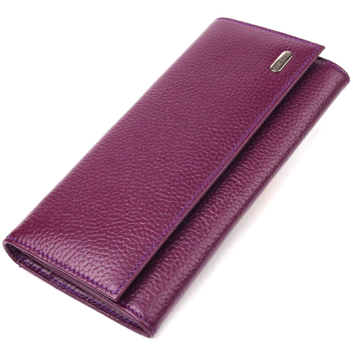 

Жіночий гаманець з натуральної зернистої шкіри CANPELLINI Wallet 21630 Фіолетовий