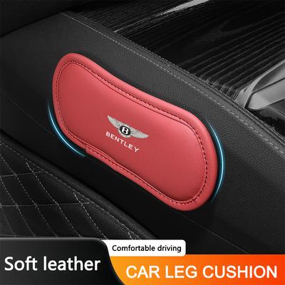 Auto Kniekussen Pad Leer Zacht Geheugenschuim Beensteun Mat Voor Nieuwe Bentley Flying Spur Continental GT Bentayga Mulsanne