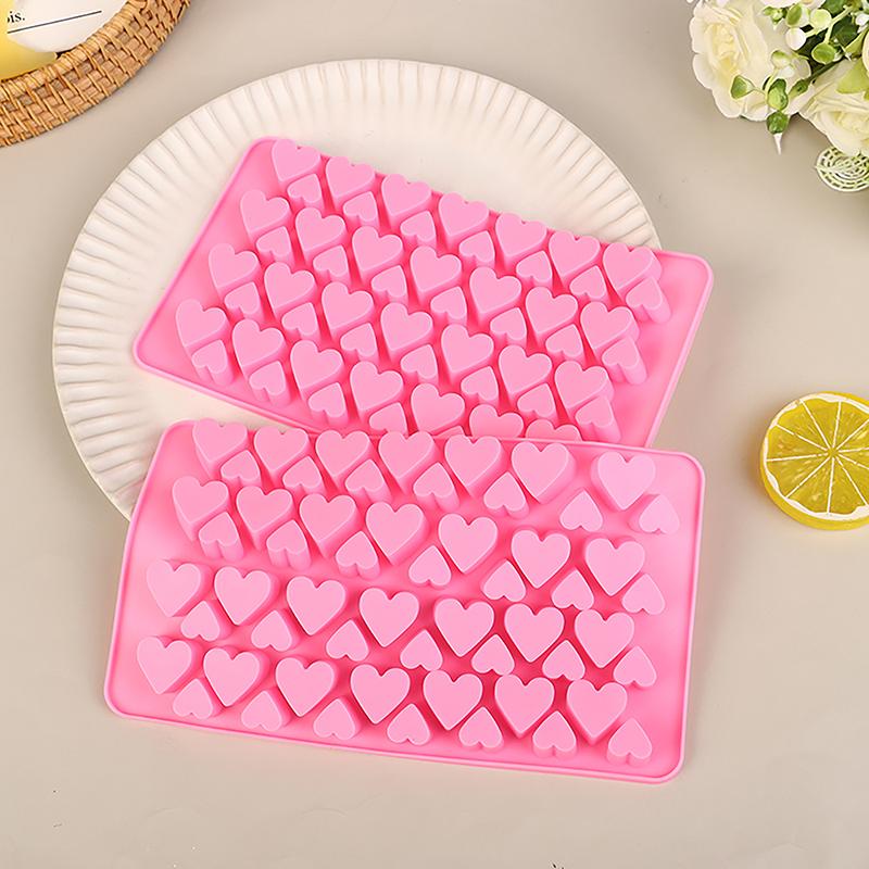 Silikonová forma ve tvaru srdce s 56 dutinami, tácek na kostky ledu, diy čokoládová fondánová forma, 3D pečivo, želé sušenky, pečení, zdobení dortů, nástroje