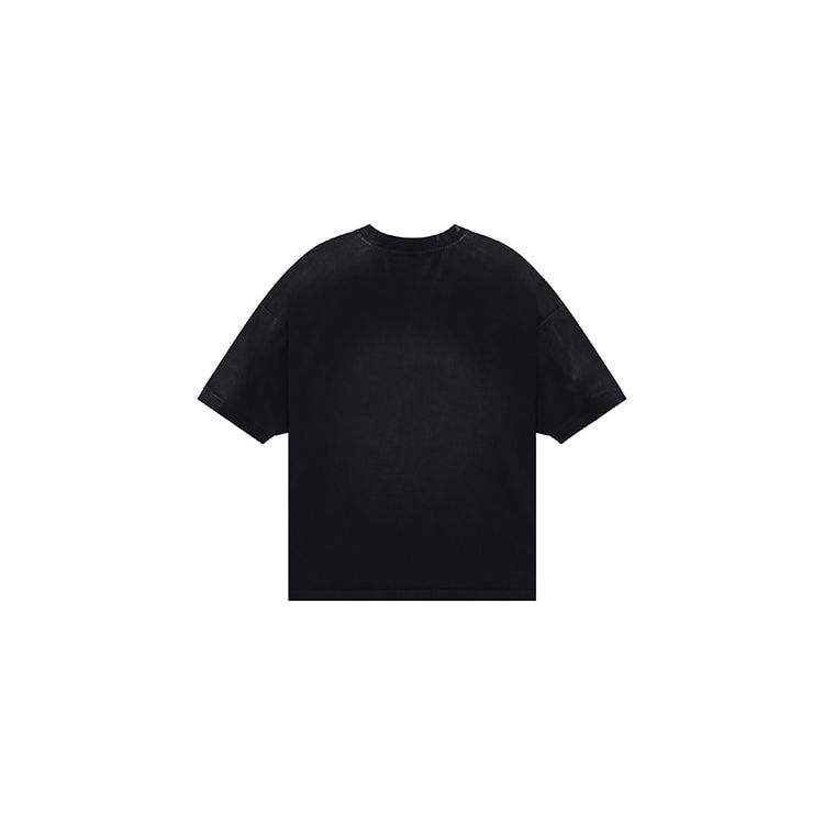 We11done FW23 Solid Color Round Neck Short Sleeve T-Shirt Unisex Tops Black WD-TT3-23-840-U-BK