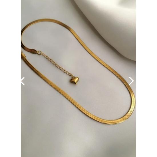 Hochwertige italienische Damenkette aus Edelstahl, 45 cm