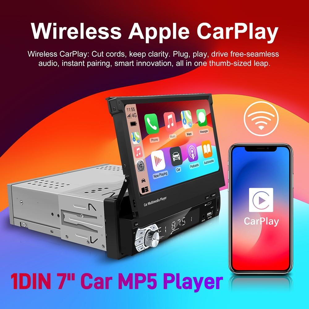 

Универсальная 7-дюймовая выдвижная автомагнитола 1 DIN Авторадио Беспроводной Carplay Android Auto WIFI GPS-навигация Выдвижной HD-экран